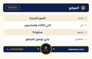 أرض - تم التخصيص 209 م² — مدينة العبور الجديدة، الحي الثالث والعشرون، مجاورة 5 — صورة العرض — 4