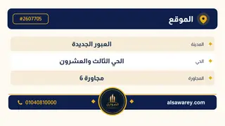 أرض - تم التخصيص 209 م² — مدينة العبور الجديدة، الحي الثالث والعشرون، مجاورة 6 — صورة العرض — 4