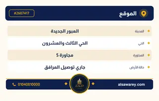 أرض - تم التخصيص 209 م² — مدينة العبور الجديدة، الحي الثالث والعشرون، مجاورة 5 — صورة العرض — 4