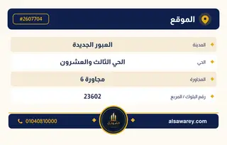 أرض - تم التخصيص 209 م² — مدينة العبور الجديدة، الحي الثالث والعشرون، مجاورة 6 — صورة العرض — 4