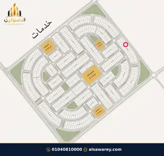أرض - تم التخصيص 276 م² — مدينة العبور الجديدة، الحي الثامن، مجاورة 6 — موقع القطعة على المخطط — 1