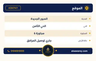 أرض - تم التخصيص 276 م² — مدينة العبور الجديدة، الحي الثامن، مجاورة 6 — صورة العرض — 4