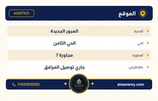 أرض - تم التخصيص 400 م² — مدينة العبور الجديدة، الحي الثامن، مجاورة 7 — صورة العرض — 4