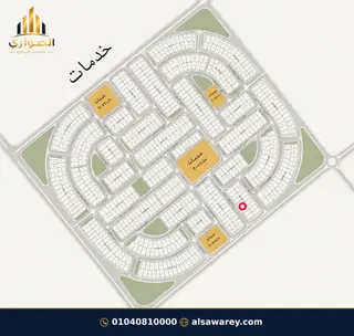 أرض - تم التخصيص 276 م² — مدينة العبور الجديدة، الحي الثامن، مجاورة 6 — موقع القطعة على المخطط — 1