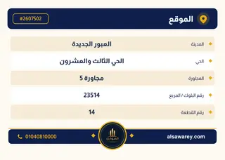 أرض - تم التخصيص 209 م² — مدينة العبور الجديدة، الحي الثالث والعشرون، مجاورة 5 — صورة العرض — 4