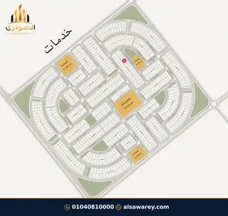 أرض - تم التخصيص 276 م² — مدينة العبور الجديدة، الحي الثامن، مجاورة 6 — موقع القطعة على المخطط — 1