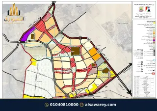 أرض - تم التخصيص — مدينة العبور الجديدة، الحي الثالث والعشرون، مجاورة 4 — من المدينة — خريطة مناطق الخدمات — 8