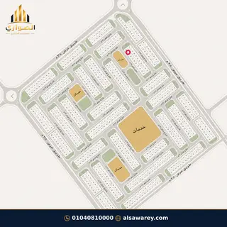 أرض - تم التخصيص 209 م² — مدينة العبور الجديدة، الحي التاسع، مجاورة 2 — موقع القطعة على المخطط — 1