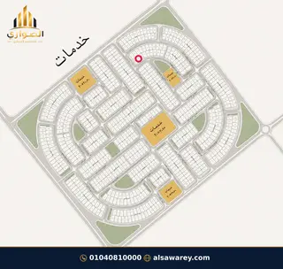 أرض - تم التخصيص 276 م² — مدينة العبور الجديدة، الحي الثامن، مجاورة 6 — موقع القطعة على المخطط — 1