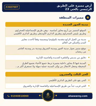 أرض - تم التخصيص — مدينة العبور الجديدة، الحي الثالث والعشرون، مجاورة 4 — صورة العرض — 2