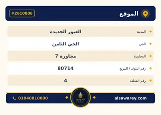 أرض - تم التخصيص 400 م² — مدينة العبور الجديدة، الحي الثامن، مجاورة 7 — صورة العرض — 4