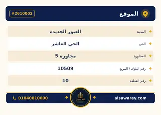أرض - تم التخصيص 500 م² — مدينة العبور الجديدة، الحي العاشر، مجاورة 5 — صورة العرض — 4
